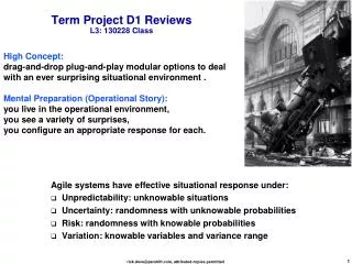 Term Project D1 Reviews L3: 130228 Class