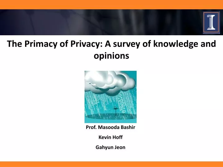 the primacy of privacy a survey of knowledge and opinions
