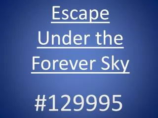 Escape Under the Forever Sky