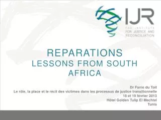 Reparations Lessons from South Africa