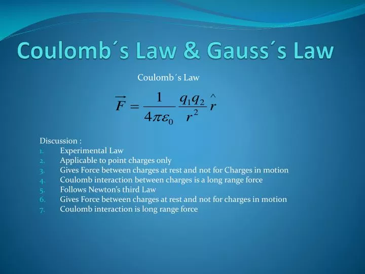 coulomb s law gauss s law