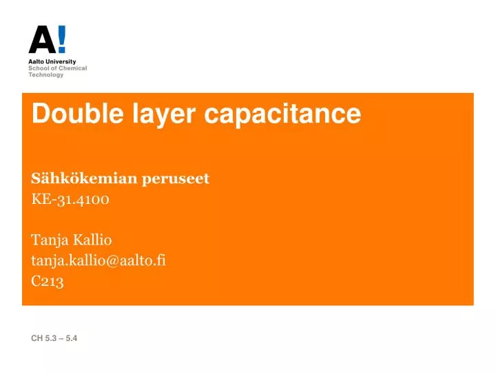 double layer capacitance