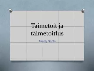 Taimetoit ja taimetoitlus