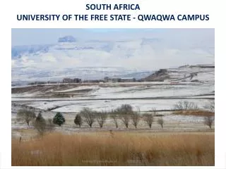 SOUTH AFRICA UNIVERSITY OF THE FREE STATE - QWAQWA CAMPUS