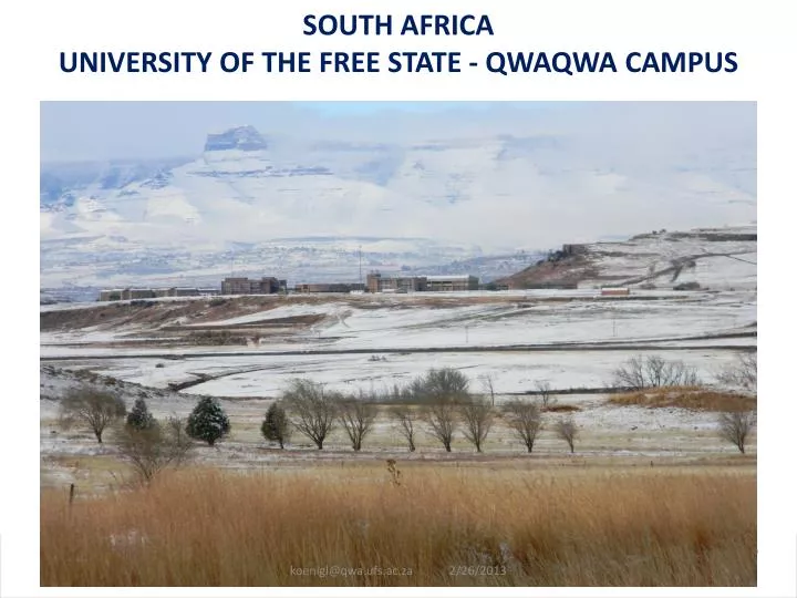 south africa university of the free state qwaqwa campus