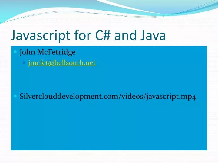 javascript for c and java
