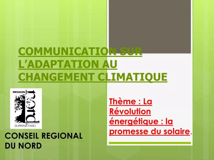 communication sur l adaptation au changement climatique