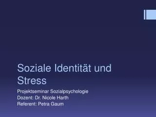 soziale identit t und stress