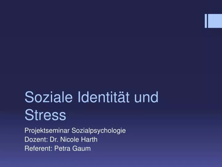 soziale identit t und stress