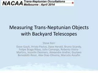 Measuring Trans- Neptunian Objects with Backyard Telescopes