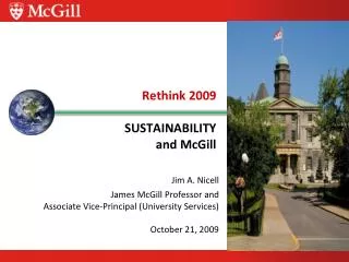 Rethink 2009 SUSTAINABILITY and McGill