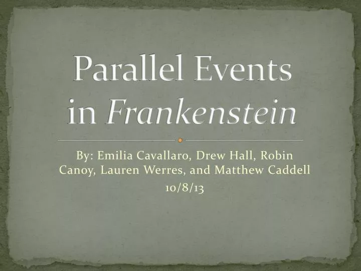 parallel events in frankenstein