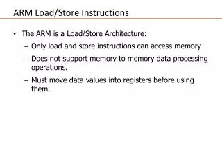 ARM Load/Store Instructions