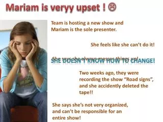 Mariam is veryy upset ! ?