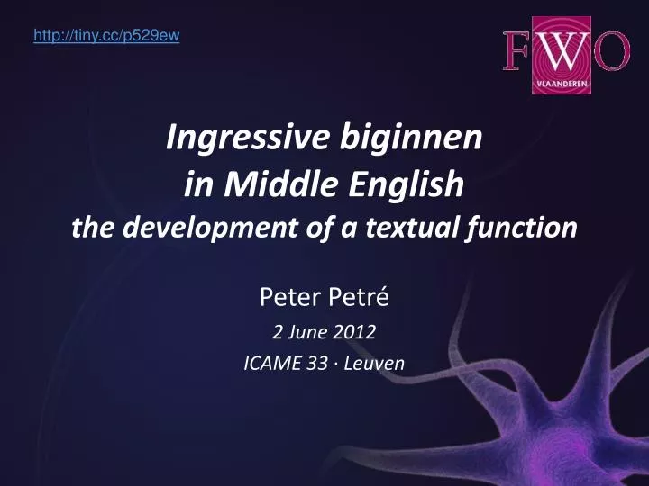 ingressive biginnen in middle english the development of a textual function