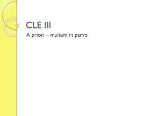 CLE III