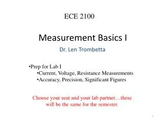 Measurement Basics I