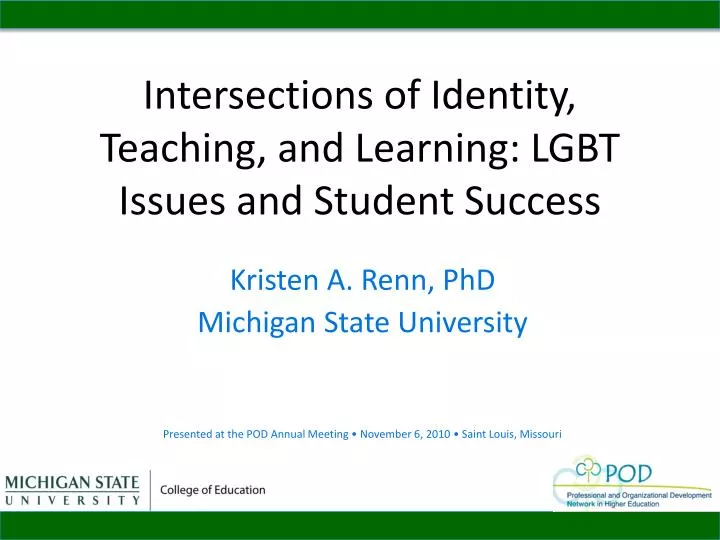 intersections of identity teaching and learning lgbt issues and student success