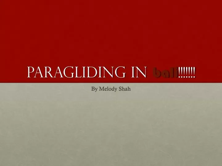 paragliding in bali