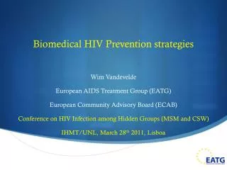 Biomedical HIV Prevention strategies