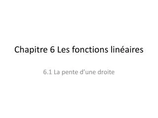 chapitre 6 les fonctions lin aires