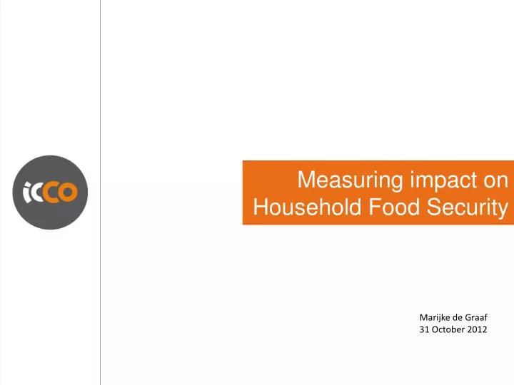 measuring impact on household food security