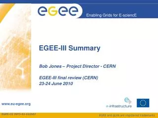EGEE-III Summary