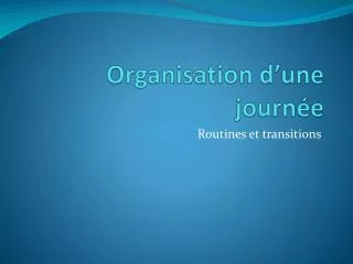 organisation d une journ e