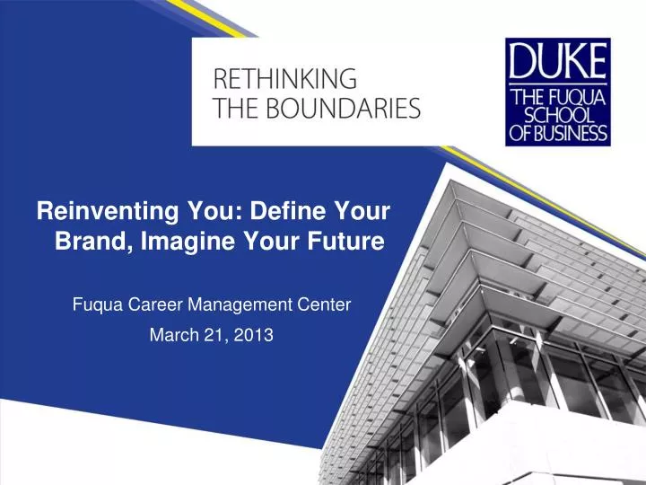 reinventing you define your brand imagine your future