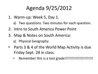 Agenda 9/25/2012