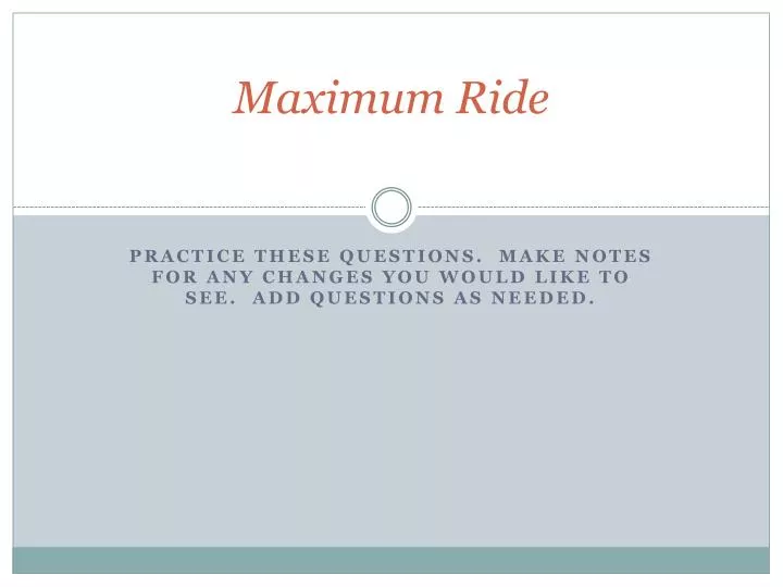 maximum ride