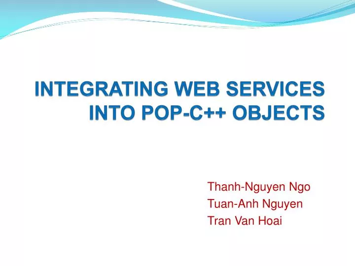 integrating web services into pop c objects
