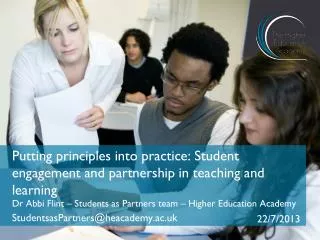 Putting principles into practice: Student engagement and partnership in teaching and learning