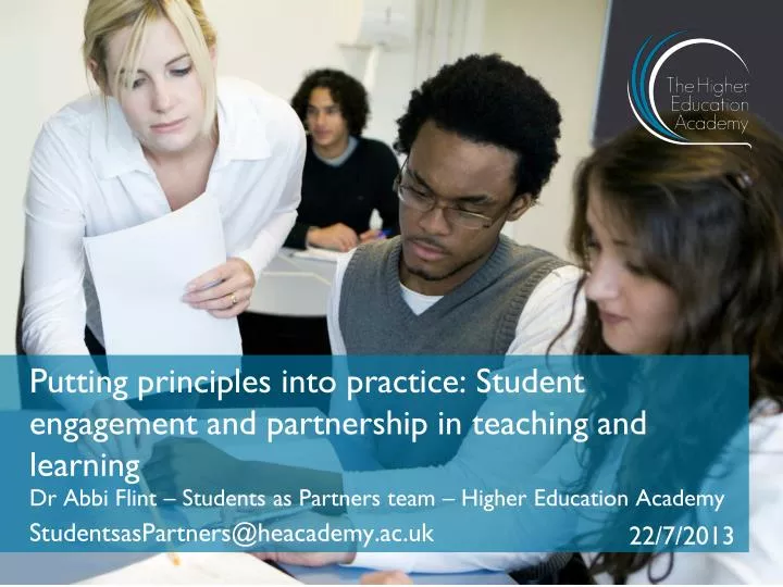 putting principles into practice student engagement and partnership in teaching and learning