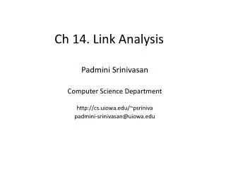 Ch 14. Link Analysis