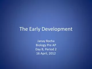 The Early Development
