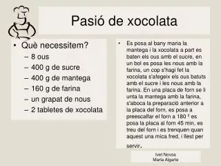 pasi de xocolata