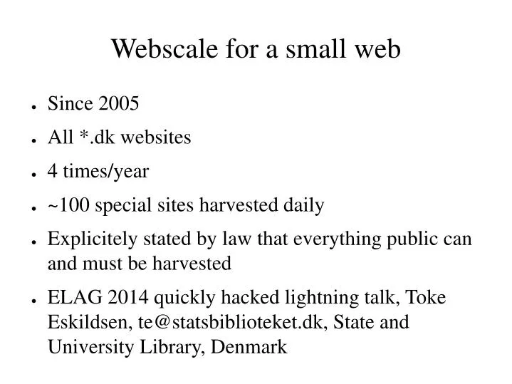 webscale for a small web