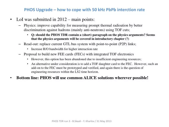 phos upgrade how to cope with 50 khz pbpb interction rate