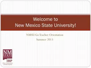 Welcome to New Mexico State University!