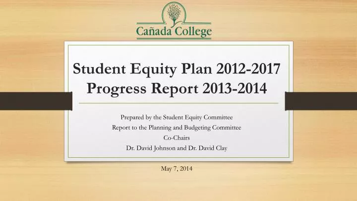 student equity plan 2012 2017 progress report 2013 2014