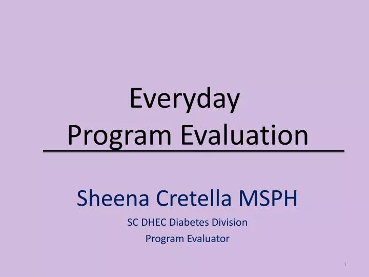 everyday program evaluation