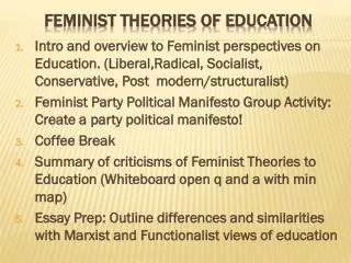 Feminist theories of education