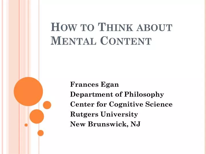 how to think about mental content