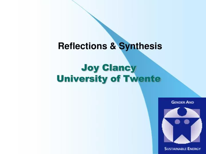 reflections synthesis joy clancy university of twente