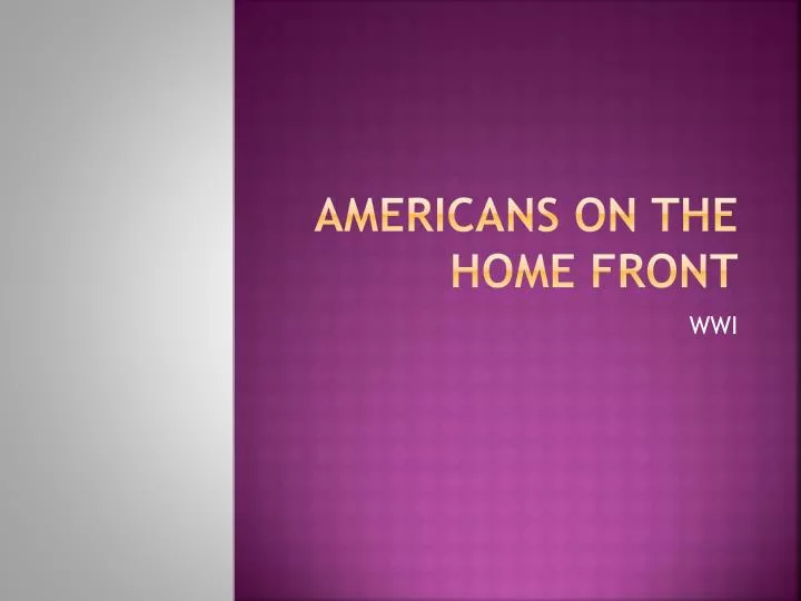 americans on the home front