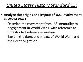 United States History Standard 15: