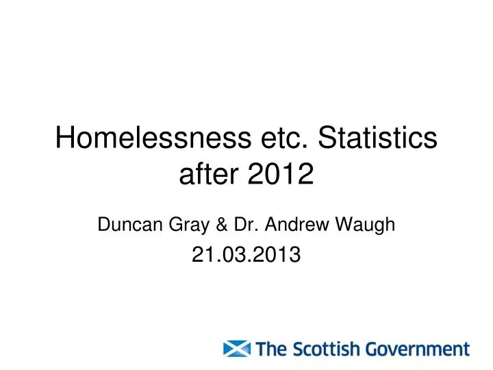 homelessness etc statistics after 2012