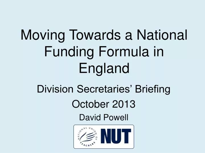 moving towards a national funding formula in england