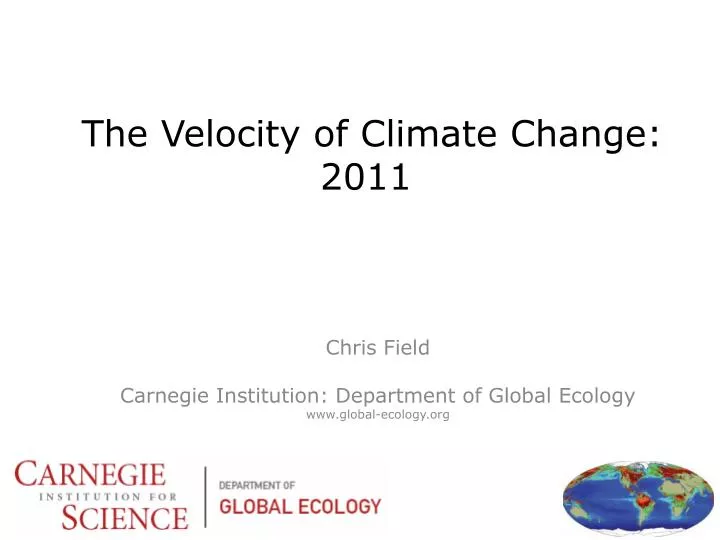 the velocity of climate change 2011